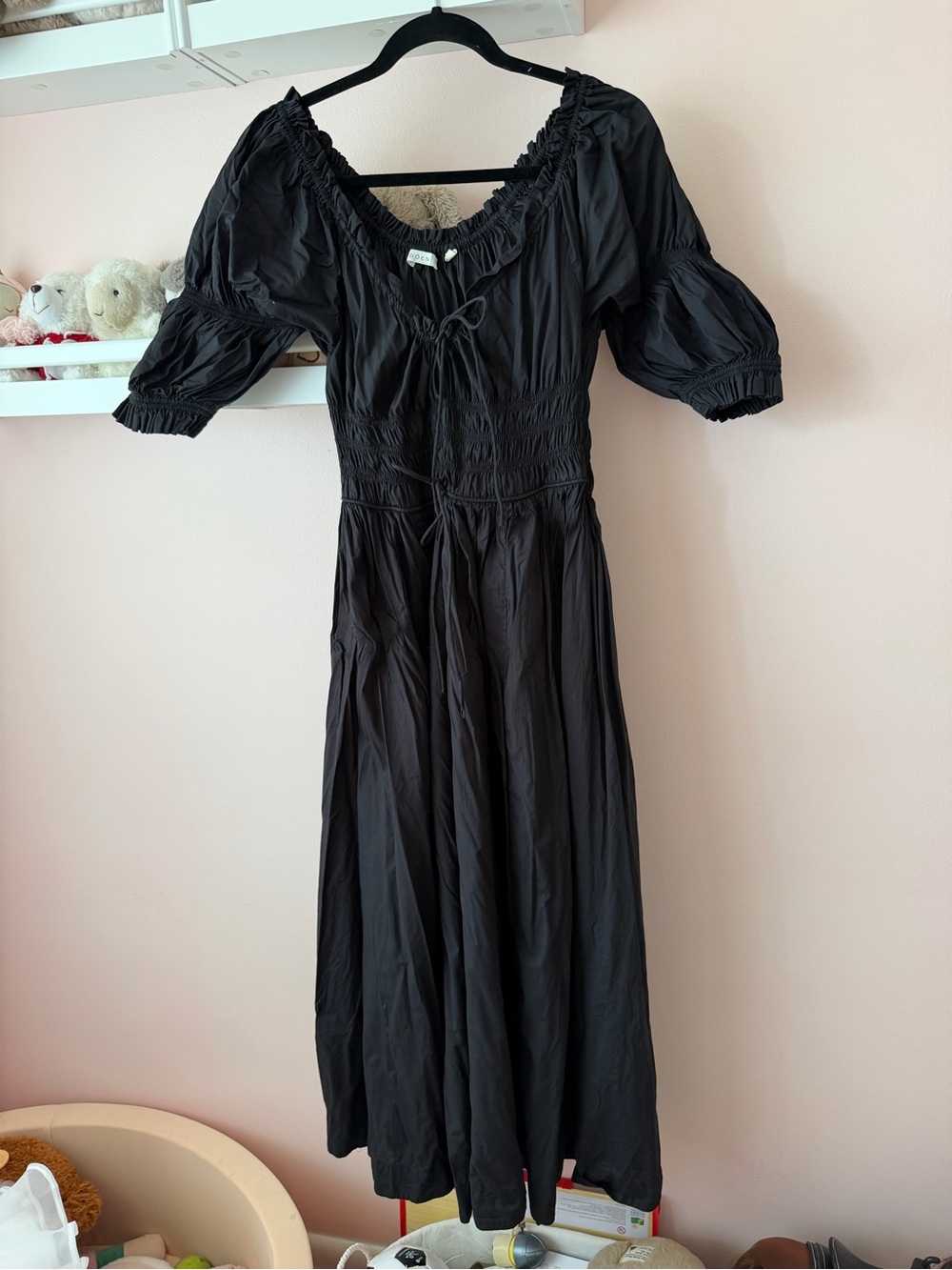 Doen Black Ischia Smocked Maxi Dress - Picture 2 of 3